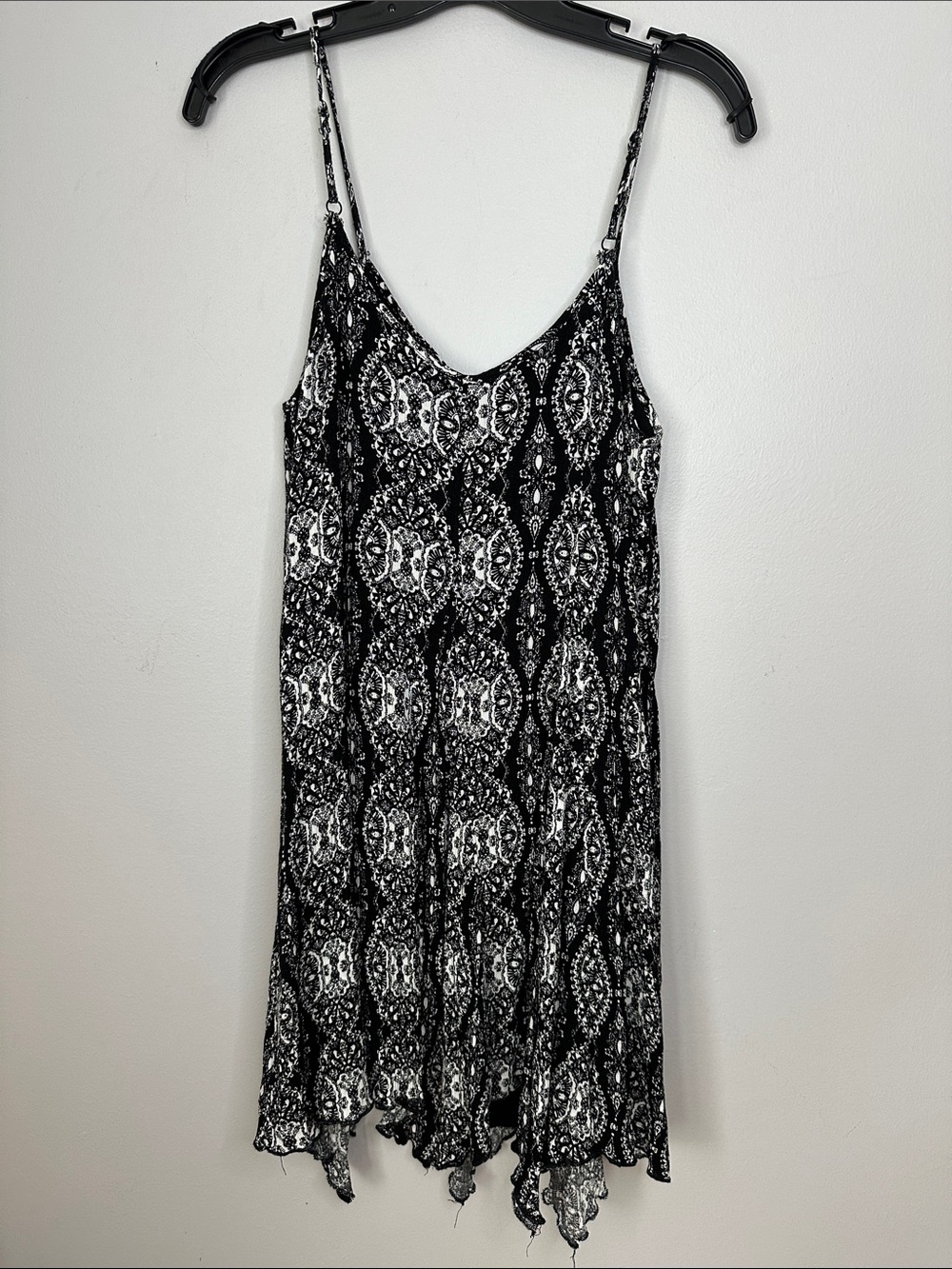 Black & White Paisley Slip Dress - Women size L